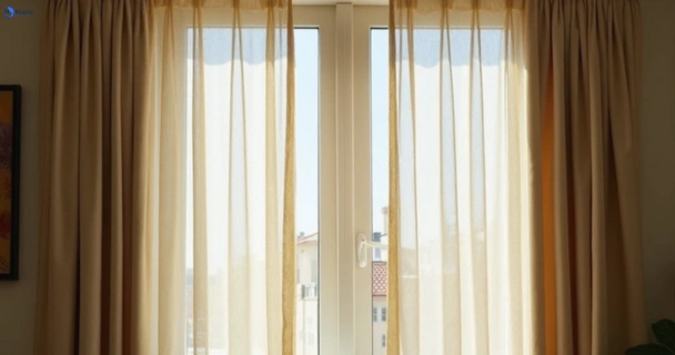 Dusty and dull curtains in wentworthville-nsw before steam cleaning